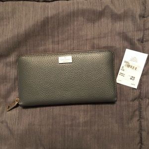 NWT Kate Spade Grey Leather Wallet